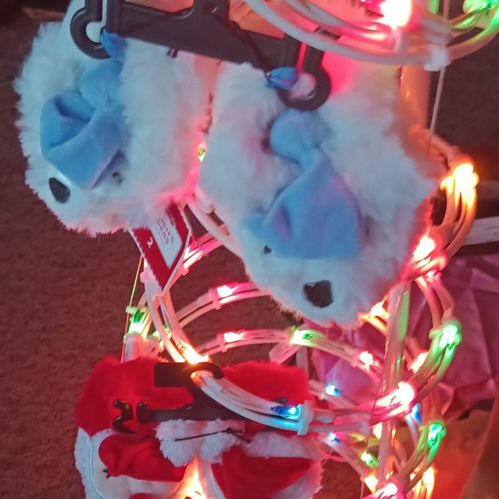 Kids Christmas fun slippers or tree decorations